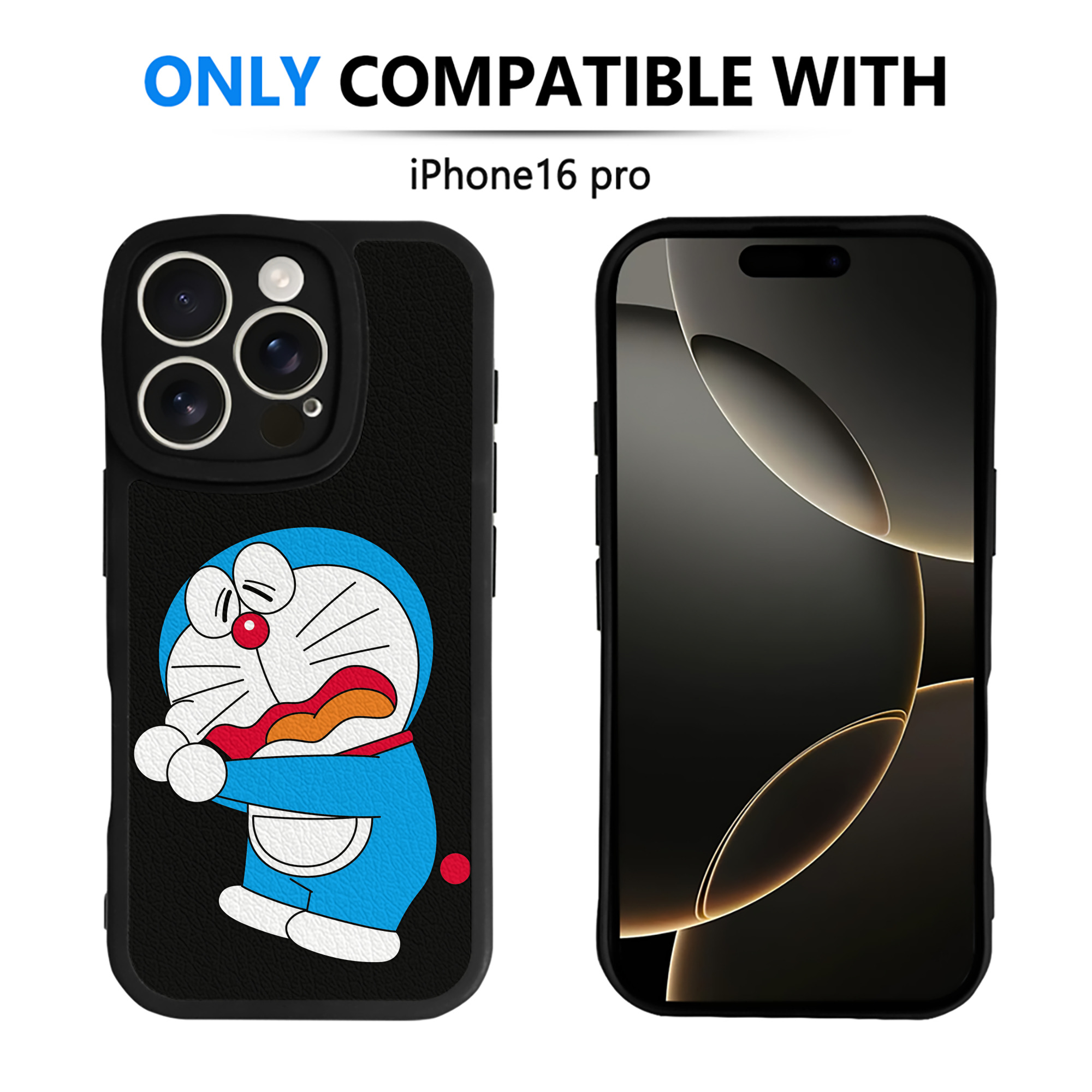 （画像用） ドラえもん Doraemon 【iPhone 16シリーズ対応】シリコンスマホケース（レザー調） 材質：シリコン